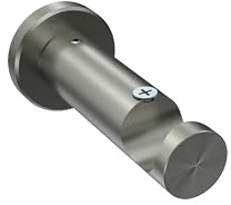 INTERDECO Gardinenstangen Träger und Wandhalter, aus Metall, Edelstahl-Optik, Halterung für Vorhangstangen 20 mm und Innenlaufstangen, Abstand 7,5 cm, zur Wand- und Deckenmontage, Typ 1120211