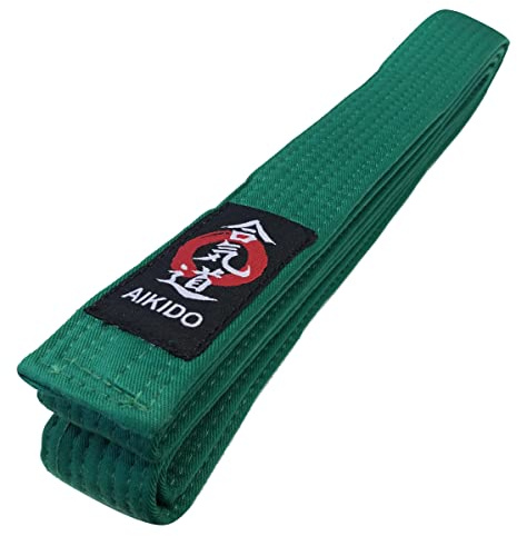 Budodrake Aikidogürtel mit Aikido-Label grün (260)