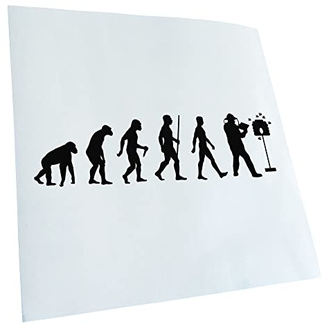 Kiwistar - Autoaufkleber - Evolution Imker - Honigbiene - schwarz - 20x6cm - Heckscheibe Auto Aufkleber wetterfest für Kfz LKW Mofa Truck - Sticker außen selbstklebend Tuning Zubehör für Fenster