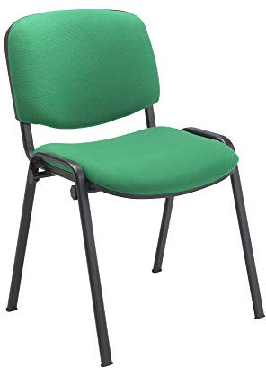 Office Hippo Heavy Duty Stackable Reception Chair, Black Frame, Fabric, Green