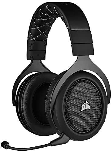 Corsair HS70 Pro Cuffie da gioco senza fili – Cuffie da gioco surround 7.1 per PC, MacOS, PS5, PS4 – Certificato Discord – Driver da 50 mm – Carbonio nero