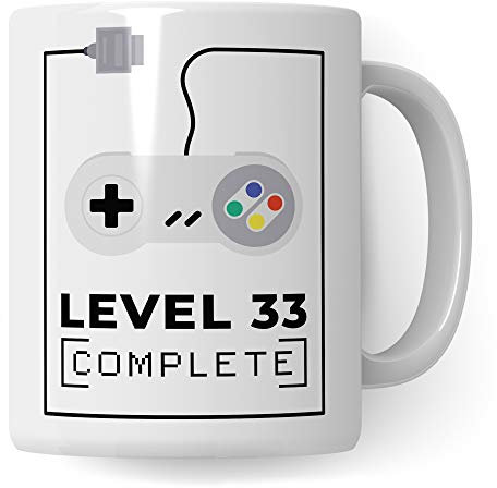 Pagma Druck 33. Geburtstag Tasse, Geburtstags-Geschenk Becher, 33 Jahre alt Geschenkidee, Geburtstag 33 Gaming Gamer Zocker Zocken, Kaffeetasse lustig Geburtstagsgeschenk
