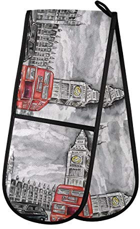 TropicalLife HaJie Manique double maniques de cuisine résistantes à la chaleur pour la maison, la cuisine, la pâtisserie, le barbecue en plein air