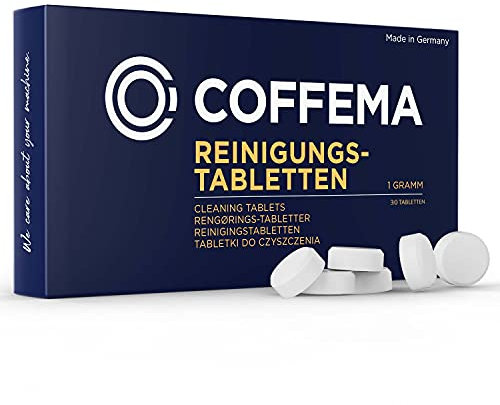 Coffema Reinigungstabletten Kaffeevollautomaten (1 g) - 1 x 30 Tabs - entfettet und reinigt - für die professionelle Reinigung von Kaffeemaschinen aller Marken