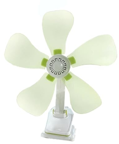 Ventilatore Portatile da Tavolo scrivania con Pinza rinfrescante per casa Camper Diametro 32cm 9w-Verde