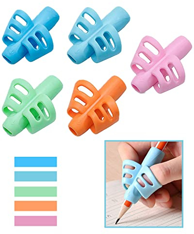 adaptador lapiz para niños De 5 Piezas, Para NiñOs pencil grip De LáPiz De Silicona De Colores, Herramientas De CorreccióN De Postura Para Que Los Estudiantes Escriban Y Practiquen