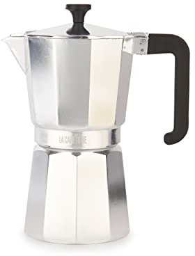 La Cafetière Venice Aluminium Espresso Maker, Nine Cup, Silver, Gift Boxed