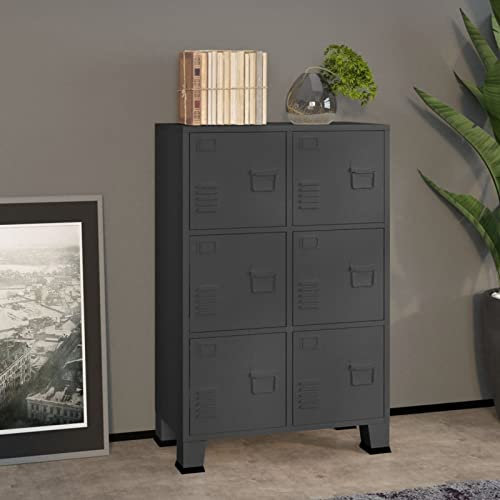 Chenshu Aktenschrank, Metallschrank, Aktenregal, Werkzeugschrank, Büroschrank, Lagerschrank, Ordnerschrank, Industrie-Stil Anthrazit 75x40x115 cm Metall