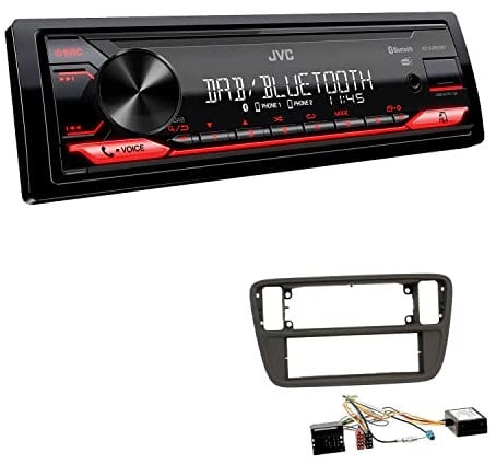 JVC KD-X282DBT 1-DIN Digital Autoradio DAB+ Bluetooth USB Einbauset passend für Seat MII ab 2011 schwarz inkl Canbus