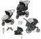 Ickle Bubba Venus Prime Jogger Stratus i-Size Kinderwagen - Geburt bis 22kg ca. 4 Jahre, geländegängiges & luftgefülltes Dreirad, Fußwärmer, Regenschutz & Neugeborenenkokon (Raumfahrt Grau)