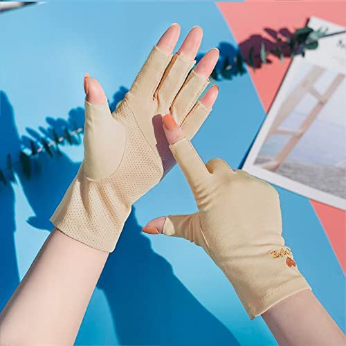 mumisuto Anti UV Gloves for Gel Nail Lamp, Fiber Cotton UV Protection Manicure Gloves, Fingerless Gloves, UV Shield Gloves for UV Lights Nail Machines