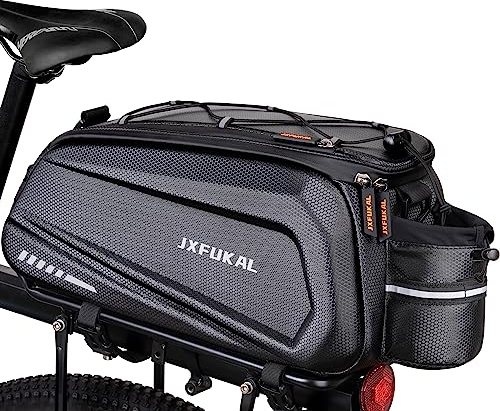 JXFUKAL Bike Bags for Bicycle Rear rack - 9.5L/17L/40L Hard Shell Waterproof Bike Ebike Trunk Pannier Saddle Seat Bag Carrier with Reflector, Rain Cover & Shoulder Strap for Commuter Travel Outdoor