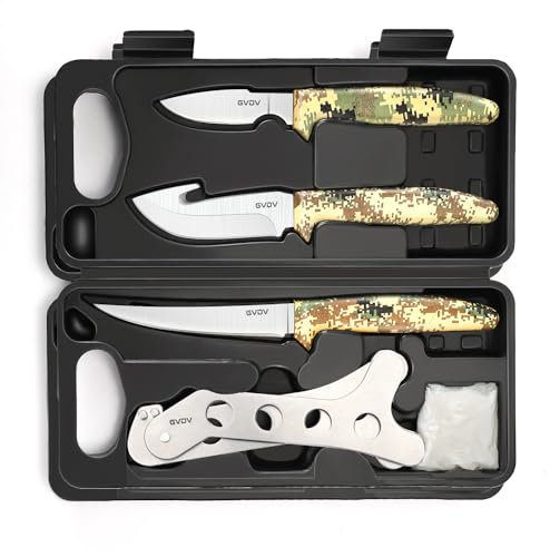 GVDV Couteau De Chasse - L’équipement De La Chasse, Accessoires Pour Homme, Couteau Pour La Chasse, Le Camping. 6 Pièces