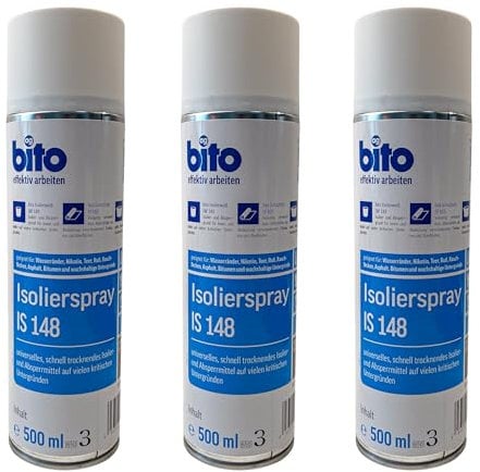 Preismaxx Isolierspray 500ml, Fleckendeckspray, zum Überstreichen von Wasserflecken, Nikotinablagerungen und Farbstiften. Verhindert das Durchscheinen der Flecken, Farbe: weiß (3er Set)