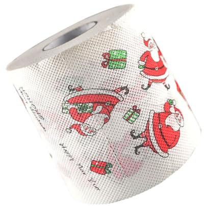 KOMBIUDA Rollen Weihnachten Toilettenpapier Weihnachtsdekoration Weihnachtsgeschenke Weihnachts-Toilettenpapier weihnachtlich bedrucktes toilettenpapier Papierhandtuchrolle