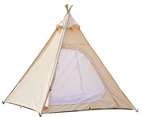 Miuxe Pyramidenzelt Indianerzelt Tipi Zelte Mit Sonnenschutz 3 4 Personen Familienzelt Wasserdichtes Outdoor Camping Baumwollzelt Jurte Zelt Für Bergsteigen Wandern Camping