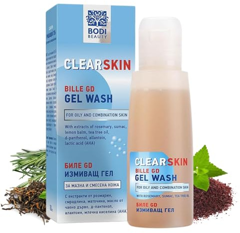BODI BEAUTY GD Clear Skin Reinigungsgel – Sanfter Schaum, Tiefenreinigung der Poren, Für fettige bis Mischhaut mit Kräuterextrakten, porenreiniger gesicht und gesichtspflege 100ml