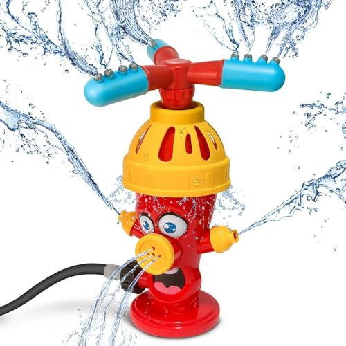 Kinder Sprinkler Spielzeug - Hydrant Wassersprinkler Mit 360° Rotierender Spritzer - Rasensprenger Wasserspielzeug Für Garten