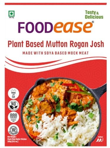 Ready to Eat Plant Based Vegan Rogan Josh Curry, Instant Soya Based Mock Meat - 300 gms (Pack Of 1)