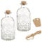 sourcing map 2 Pcs 7.8 oz/260ML Miniature Bud Vase Shaped Glass Jars With Cork Stoppers, Clear Message Wishing Bottle with Twine and Blank Tags for Halloween Decorations, Wedding Shower Favors