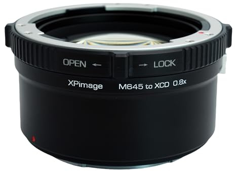 XPIMAGE 0,8-facher optischer Brennweitenreduzierer, Speed Booster-Objektivadapterring, kompatibel mit Mamiya 645-Objektiv und Hasselblad X System XCD-Kamera