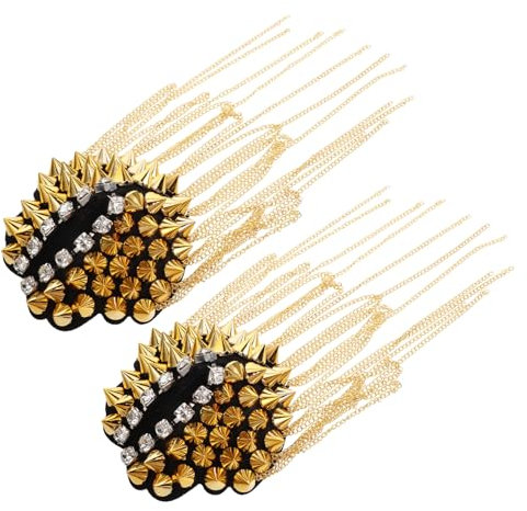 LIFKOME 2stücke Epauletten Mit Quaste Ersatz Kostüm Quaste Kette Niet Epauletten Decor Kette Für Frauen