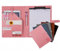Business Schreibmappe A4 inklusive Klemmbrett - Premium Konferenzmappe aus PU-Leder mit Dokumentenfächern, Stiftehalter, Klappdeckel, Kreditkartenetui (pink)