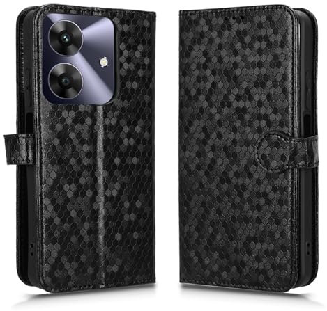 CAUHENYEE Mobile Phone Case for Realme Note 60 Case, Premium Leather Flip Protective Case [Card Slot] [Stand Function], Compatible with Realme Note 60 Case - Black