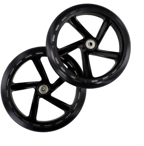 Hohe Haltbarkeit, 2 PU-Räder für Roller und Rollen, ideale Lösung für die Mobilität des Wagens (200 mm x 40 mm lichtdurchlässig)