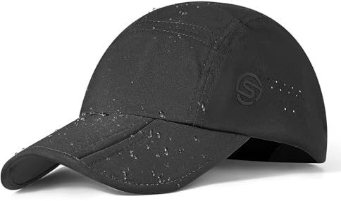 AYPOW Casquettes de Baseball Pliable & Résistant à l'eau Chapeau de Soleil, Chapeaux Sport Extérieur Respirante à Séchage Rapide Anti-Soleil, Homme Femme Chapeau de Baseball Sport Visière Légère