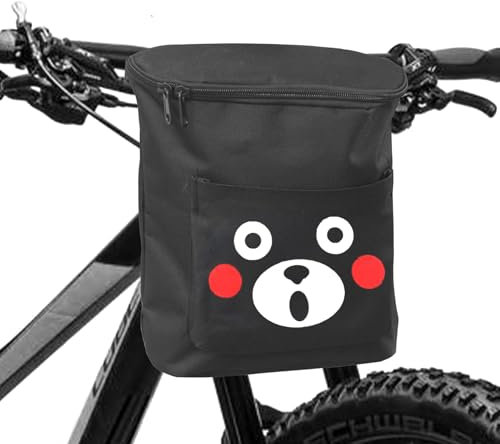 Lonwiner Fahrradtasche Abnehmbar, Lenkertasche Fahrrad Kinder Fahrrad Zubehör Kinder Fahrradkorb Laufrad Zubehör, Schwarz