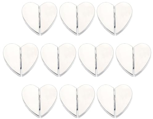 Bkljkf Lot de 10 aimants magnétiques pour Rideau de Douche - 10 Poids en - Fermeture Lourde en Forme de cœur - pour la Salle de Bain dans la Chambre à Coucher