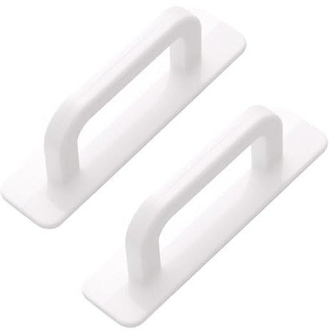 tiyiyok 2 Stück Selbstklebende Griffe, 100 mm Balkontürgriff, Terassentürgriff Außen, Schrankgriffe zum Kleben, Griff Balkontür, für Möbel, Schränke, Fenster, Schiebetüren (Weiß)