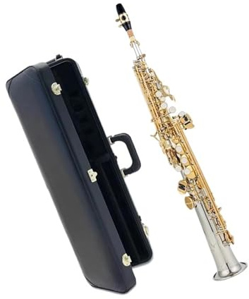 Saxophon Sopransaxophon B-Dur Versilbertes Messing Professionelles Holzblasinstrument