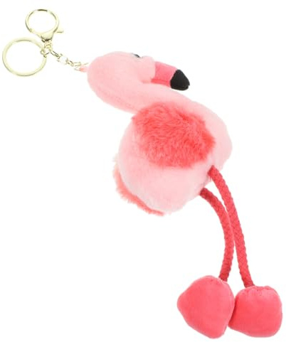 Parliky Portachiavi Borsa Fenicottero in Peluche Rosa Imbottitura in Cotone Pp, Ciondolo Creativo e Carino per Decorazione Primaverile ed Estiva o Regalo Speciale Stile Casuale