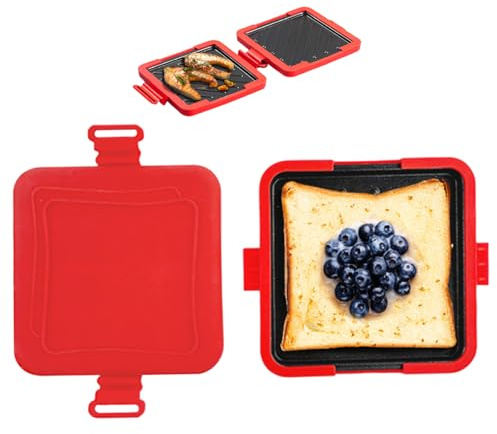 SMELEYOU Microwave Toastie Maker Non-stick Sandwich Maker Removable Quick/Easy Cooking Silicone Microwaveable Cake Cookware for Breakfast