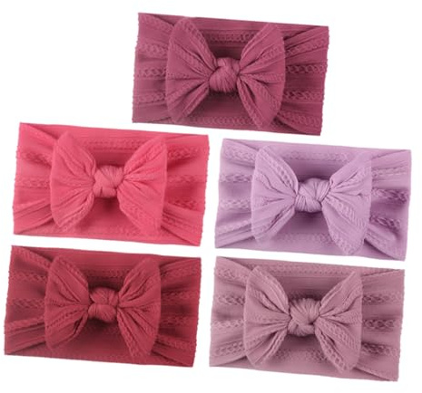 FRCOLOR 5stücke Lila Kopfbedeckung für Junge Mädchen Haaraccessoire-stirnband für Kleinkinder Kopfschmuck für Junge Mädchen Lila Süßes Taro- Rosarot Rot Dunkles Aubergine-
