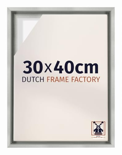 Dutch Frame Factory - Schattenfugenrahmen 30x40 cm Silber Matt - MDF | Schattenfugenrahmen für Leinwände, Geeignet für Leinwände bis 2 cm Dicke, Ohne Rückwand und Glas, Made in Holland