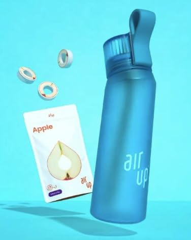 Generic Air Up Wasserflasche-650ml/Aromatisierte Wasserflasche mit Schoten/Verschiedene Farben verfügbar/BPA-frei/0 Kalorien/Tristan - Warmrosa, Holzkohlegrau usw. Ocean Blue Flasche inkl. 3 Pods)