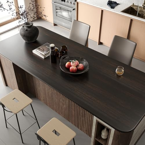 VaryFloral Dark Wood Peel and Stick Wallpaper 30cm x 300cm Walnut Self Adhesive Waterproof Wood Grain Contact Paper for Furniture Cabinets Countertops Bedroom Walls Removable Vinyl Wrap
