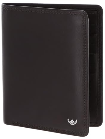 Golden Head Leder Kartenetui Polo RFID Protect Scheintasche ohne Münzfach 1328 Dunkelbraun