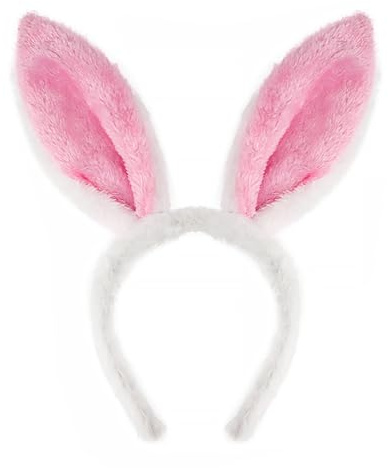 AIWXEEU Bandeau Oreilles de Lapin en Peluche, Serre-Tête Oreilles de Lapin, Ensemble de Déguisement de Pâques Enfant, pour Cosplay Fête Carnaval Halloween Anniversaire