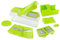 COOK CONCEPT, KD3211, Mandoline Multifonction 5 en 1 Inox/PP avec 7 accessoires, récipient de collecte, légère et compacte, idéale pour la cuisine, 27,5 x 11,5 x 12,5 cm, Vert/Blanc