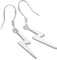 Sterling Silver Lightning Bolt Dangly Earrings on Fish Hooks