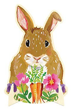 Unique 72637 Tischdekoration Osterhase mit Blumenmuster, 30 cm, Geblümt, Mehrfarbig