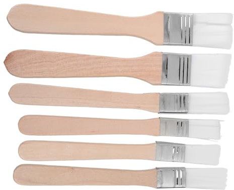 SUPVOX 6Pc Set pennelli per Manico in Legno Verniciato Bianco e Nylon per pareti Recinzioni mobili