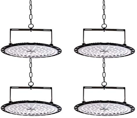 4 * 200W Proiettore Faretto LED Lampadario UFO Lampada Interni Industriale LED Luce Bianca 6000K, Fari Potente Risparmio Energetico Faretto per Soggiorno Officine e Case ecc