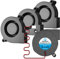 WINSINN 5015 Lüfter 24 V, 3D-Drucker 24 Volt Lüfter Gebläseturbine Turbo hydrauliklager, 1000 mm/39 Zoll Kabel Bürstenlose Kühlung 50 mm x 15 mm 2 PIN (4er Pack)