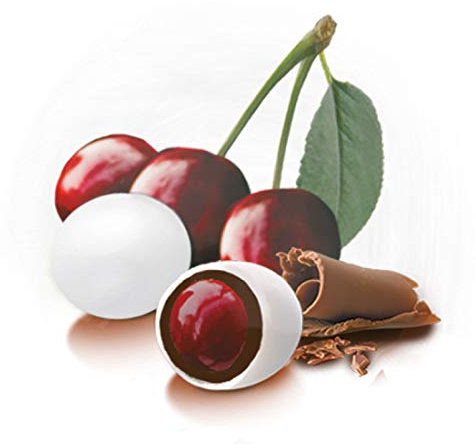 Confetti Papa AMARENA CHERRY ricoperta di Cioccolato Fondente | Colore BIANCO | Confetti con vera frutta, senza glutine e adatti alla dieta vegetariana | Certificati Kosher | Confezione da 500 g