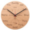 huamet Holz Wanduhr UHRFORM aus Eiche Astig, rund - einzigartiges Design mit urigem Südtiroler Dialekt, geräuschlos ohne Ticken - Qualitätsprodukt Made in Südtirol - CH50-A-1605